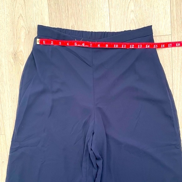 Chaus Mesh Palazzo Pants Stylish Fancy Dark Blue Navy - Picture 8 of 10